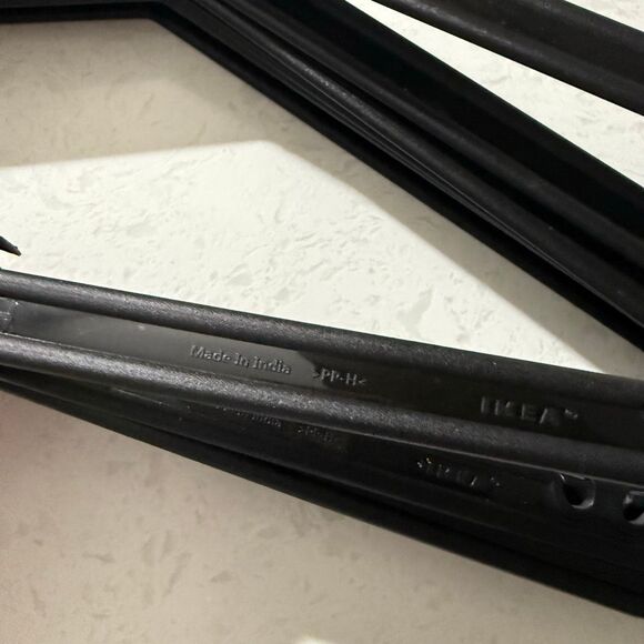 IKEA Bagis Discontinued Black Plastic Strong Heavy Duty Hangers (Set of 10) - Picture 2 of 5